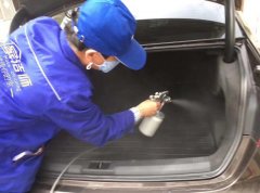 成都奧迪汽車(chē)除甲醛施工展示